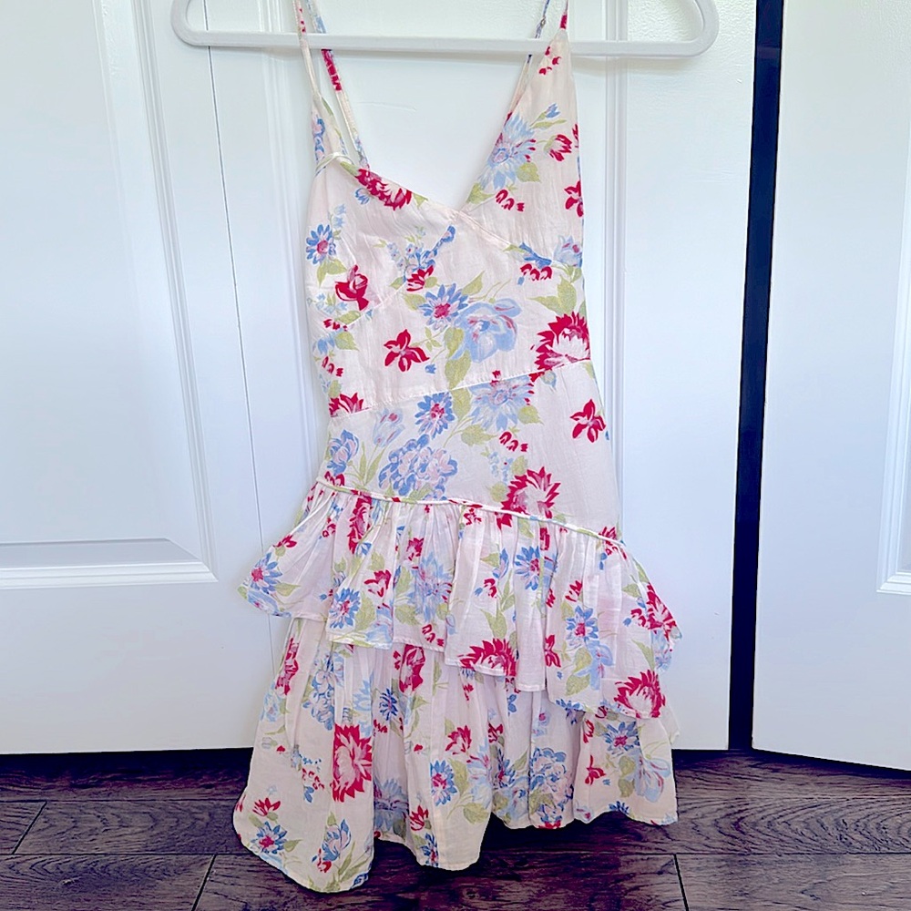 LoveShack Fancy Mini Marion Dress in Cherry Skies